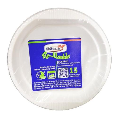 BOLS A SOUPE Réutilisable 300ML  X15 - Blanc - DOPLA